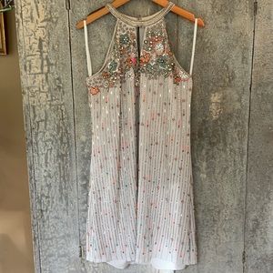 Parker “Sansa” Silk Beaded Cocktail Dress
